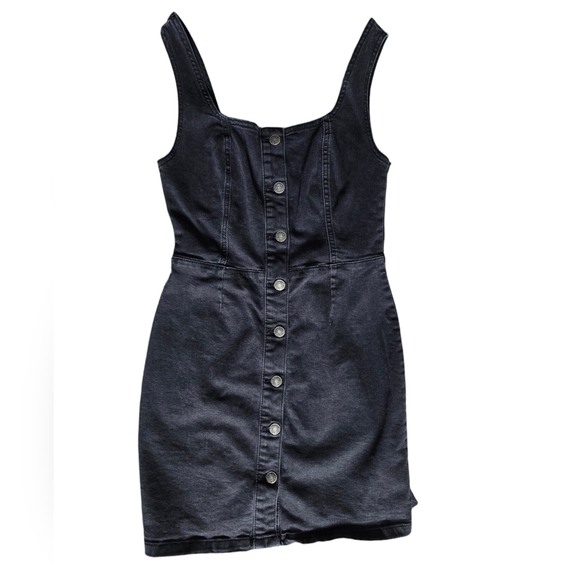 Denim & Co Women's Black Denim Button Down Dress Size 12 - Picture 2 of 6